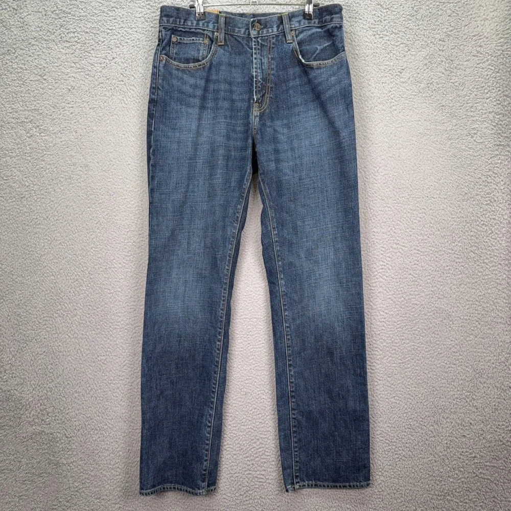 Gap 1969 Jeans Men 33x34 Blue Easy Fit Straight Leg Denim Pants Preppy Americana